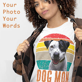 Grunge Vintage slitna Terriern Foto Hund Mamma T Shirt