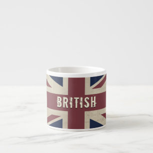 Grunge Vintage Union Jack BRITISH Espresso Kopp Espressomugg