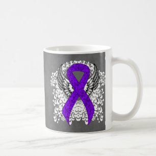 Grunge Violet Ribbon Vingar, Hodgkins lymfom Kaffemugg