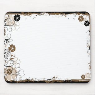 Grunge virvlar runt blommaMousepad Sepia Musmatta