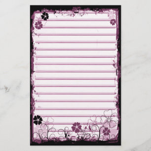 Grunge virvlar runt blommor fodrade brevpapper