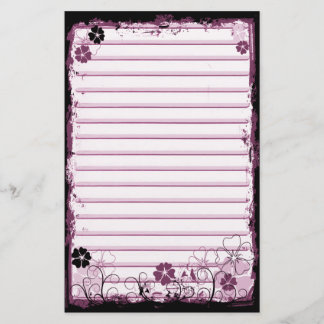Grunge virvlar runt blommor fodrade brevpapper