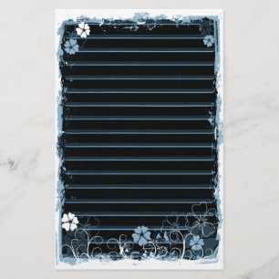 Grunge virvlar runt blommor fodrade brevpapper
