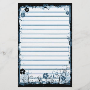 Grunge virvlar runt blommor fodrade brevpapper