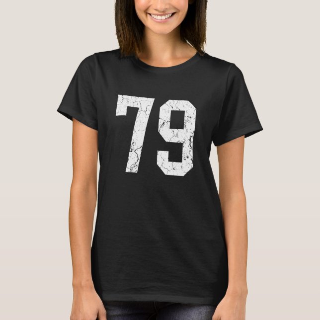 Grunge Vit Nummer 79 Tröja Uniform Spelare Fan (Framsida)
