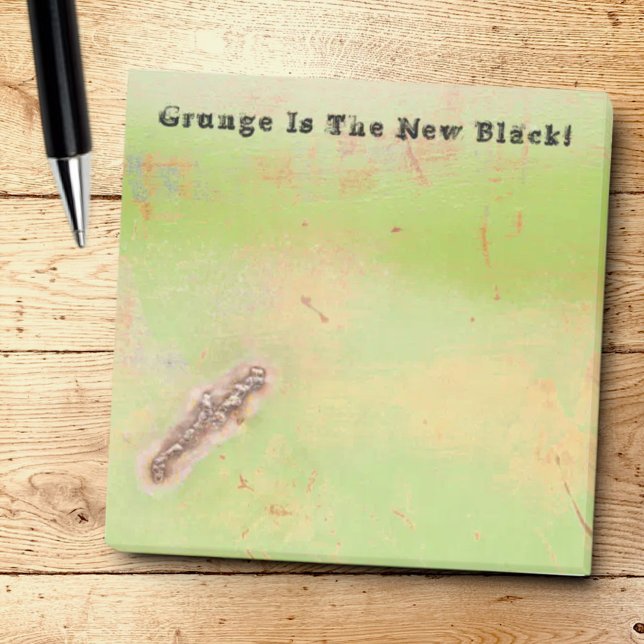 Grunge Welded Metall Shades of Grönt Rusty Patina Post-it Block (Personalized Post-It notepad)