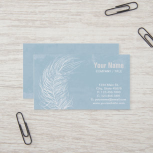 Grunge White Feather Visitkort