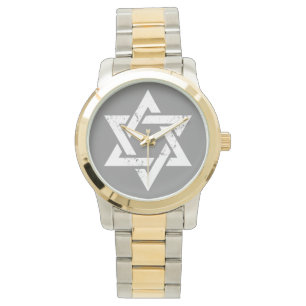 Grunge White Star of David Armbandsur