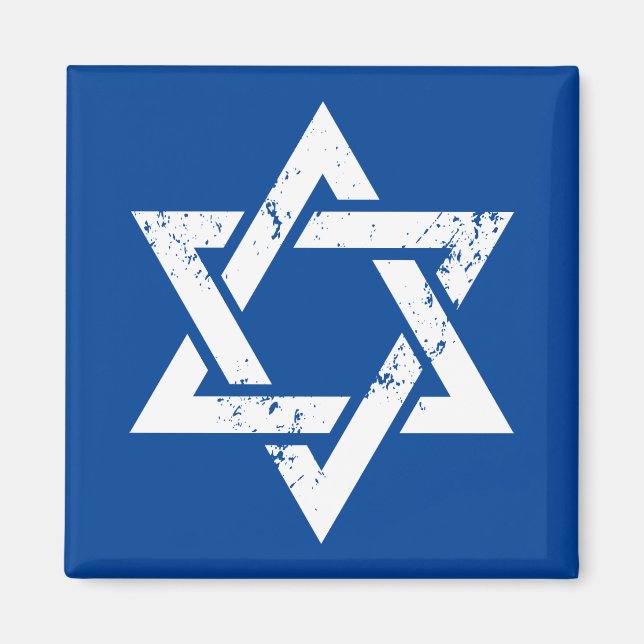 Grunge White Star of David Magnet (Framsidan)
