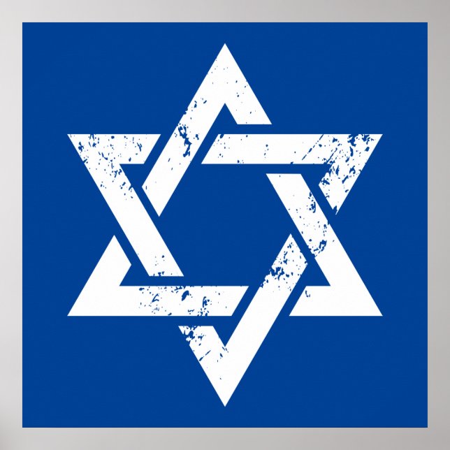 Grunge White Star of David Poster (Framsidan)