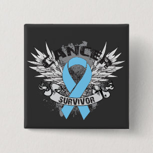 Grunge Winged Ribbon Prostate Cancer Survivor Knapp