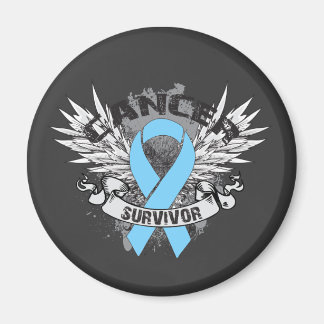 Grunge Winged Ribbon Prostate Cancer Survivor Magnet