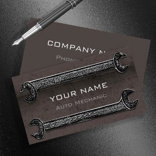 Grunge Wrenches Brown ID321 Visitkort
