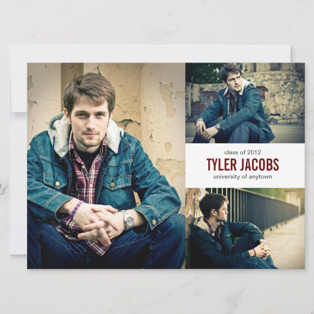 Grunge XL Foto-examensmeddelande Inbjudningar (Framsida)