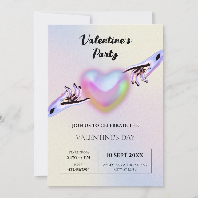 Grunge y2k-hjärta inbjudningar (Framsida)