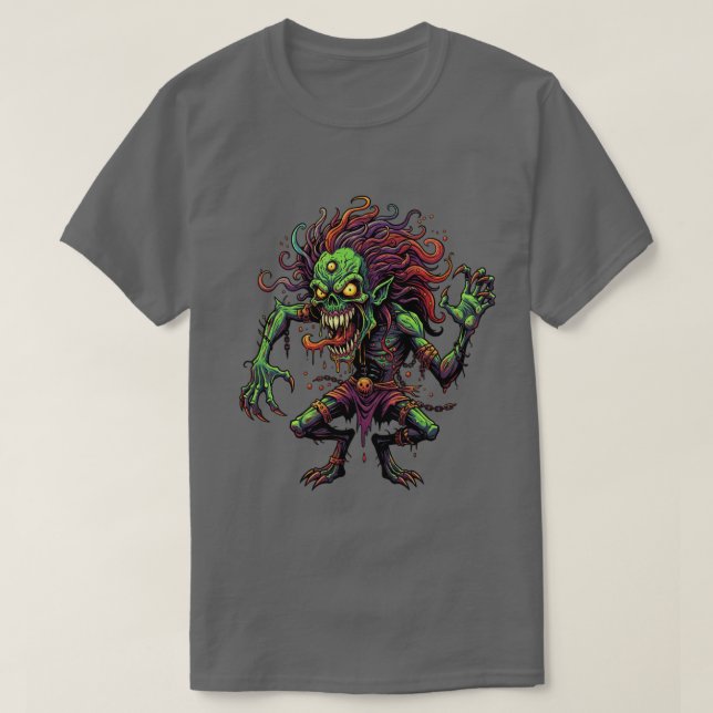 Grunge Zombie Skalle Skräck Graffiti T-Shirt (Design framsida)