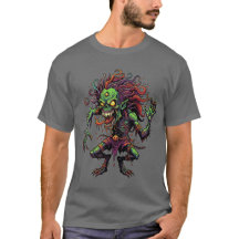 Grunge Zombie Skalle Skräck Graffiti T-Shirt