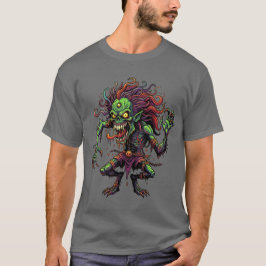 Grunge Zombie Skalle Skräck Graffiti T-Shirt