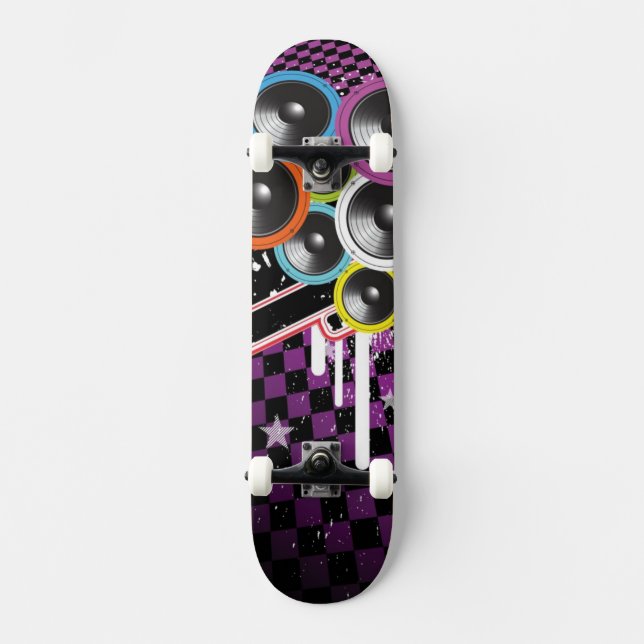 Grungebakgrund Mini Skateboard Bräda 18,5 Cm (Framsida)