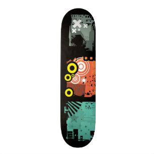Grungebanerillustration 2 old school skateboard bräda 21,6 cm