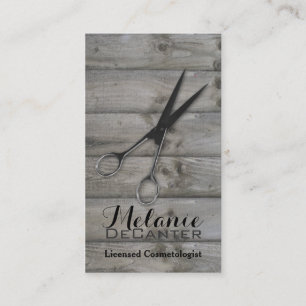 Grungebarnwood Scissors hårstylistträ Tidsbeställning Kort