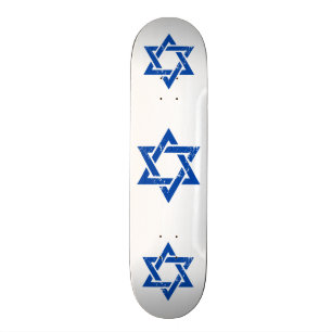 Grungeblåttdavidsstjärna Skateboard Bräda 21,5 Cm