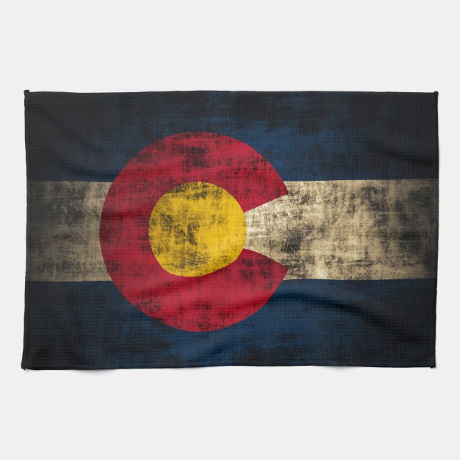 GrungeColorado flagga Kökshandduk (Horisontell)