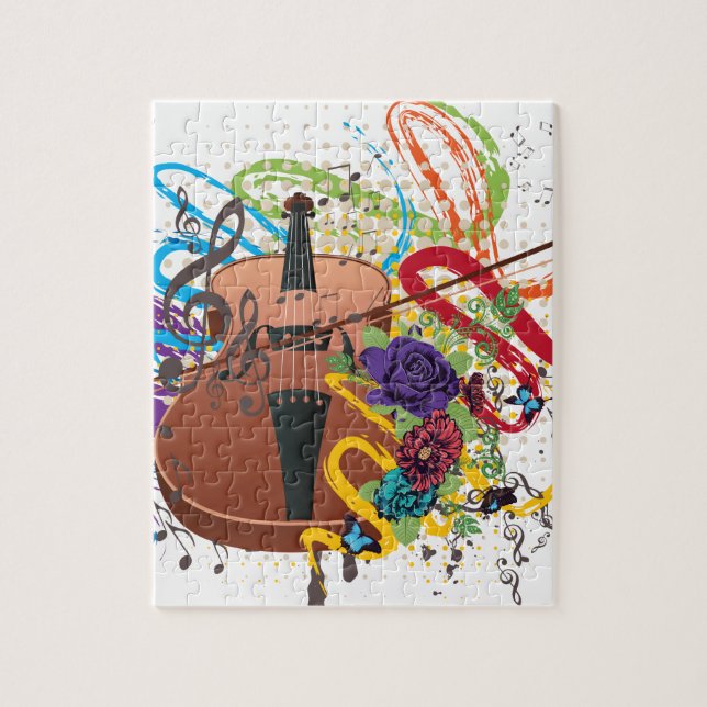 Grungefiolillustration Pussel (Vertikal)