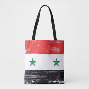 Grungeflagga av Syria. Tygkasse