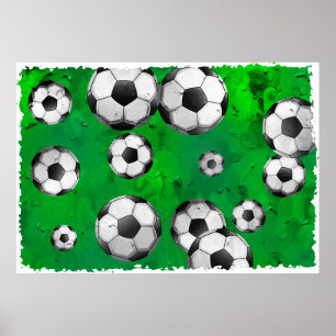 Grungefotboll Poster