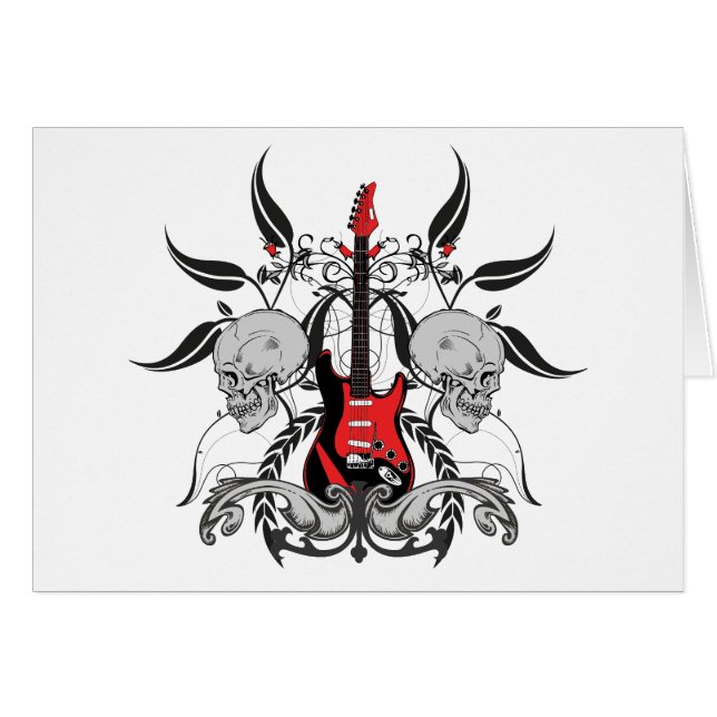 Grungegitarr Hälsningskort (Framsidan Horizontal)