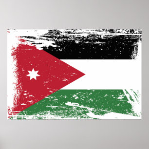 GrungeJordanienflagga Poster
