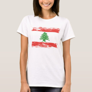 GrungeLibanon flagga T Shirt