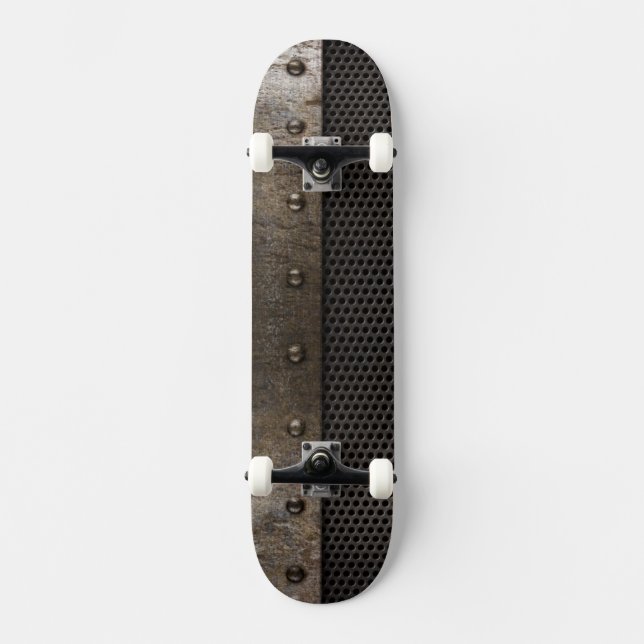 Grungemetallbakgrund Old School Skateboard Bräda 18 Cm (Framsida)