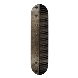 Grungemetallbakgrund Old School Skateboard Bräda 18 Cm