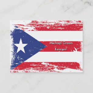 GrungePuerto Rico flagga Visitkort