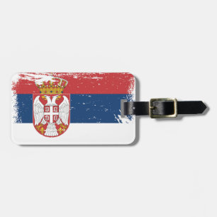 GrungeSerbia flagga Bagagebricka