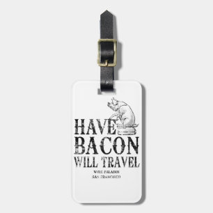 Grungestil har bacon att ska reser bagagebricka