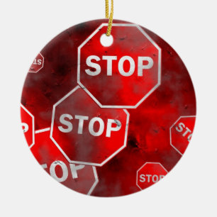 Grungestoppet undertecknar julgransprydnad keramik