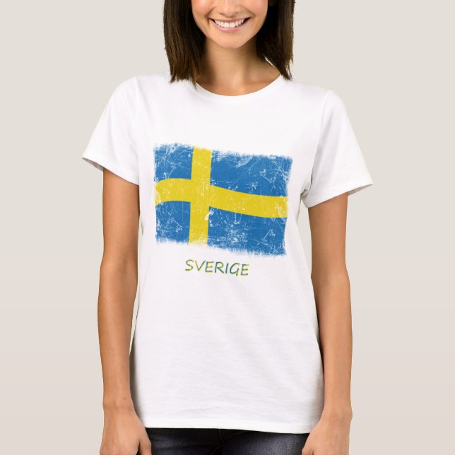 Grungesverigeflagga T-shirt (Framsida)