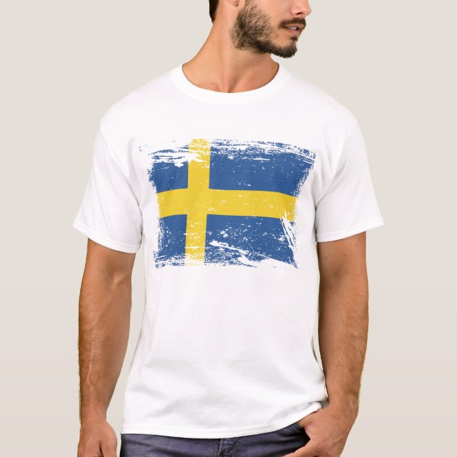 Grungesverigeflagga T-shirt (Framsida)