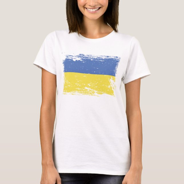 GrungeUkraina flagga Tee (Framsida)