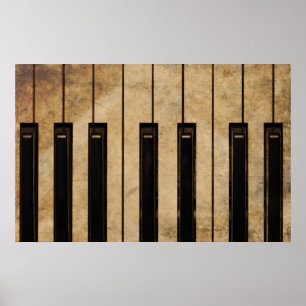 Grungevintagepiano Poster