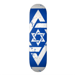 Grungevitdavidsstjärna Skateboard Bräda 21,5 Cm