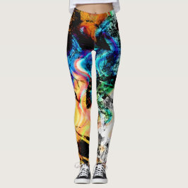 Grungey målar Splatterabstraktmönster Leggings