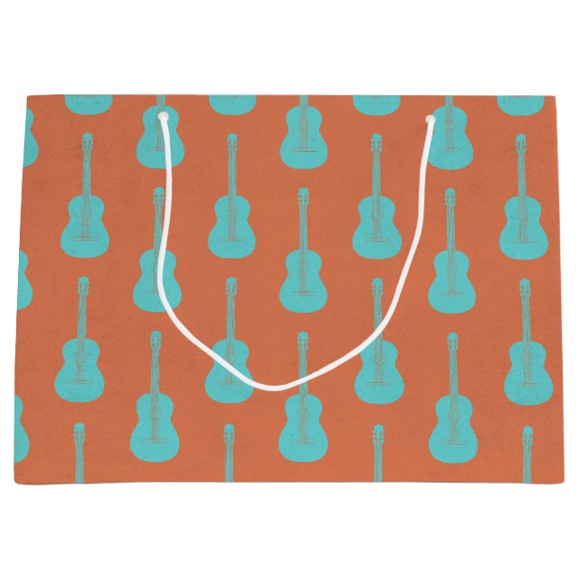 Grungig Akustisk Gitarr Polkadot grön orange (Framsidan)