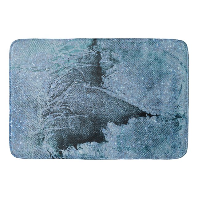grungigt glitterdenim badrumsmatta (Framsidan)
