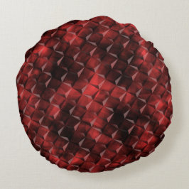 Grungy 3D trappor stil-kvadrater med kolfläckar Rund Kudde