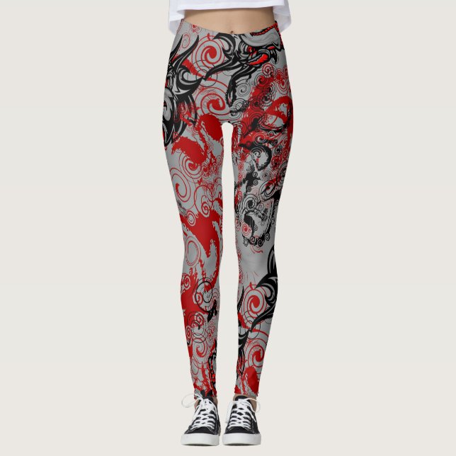 Grungy abstrakt konst för orientaliska leggings (Framsida)