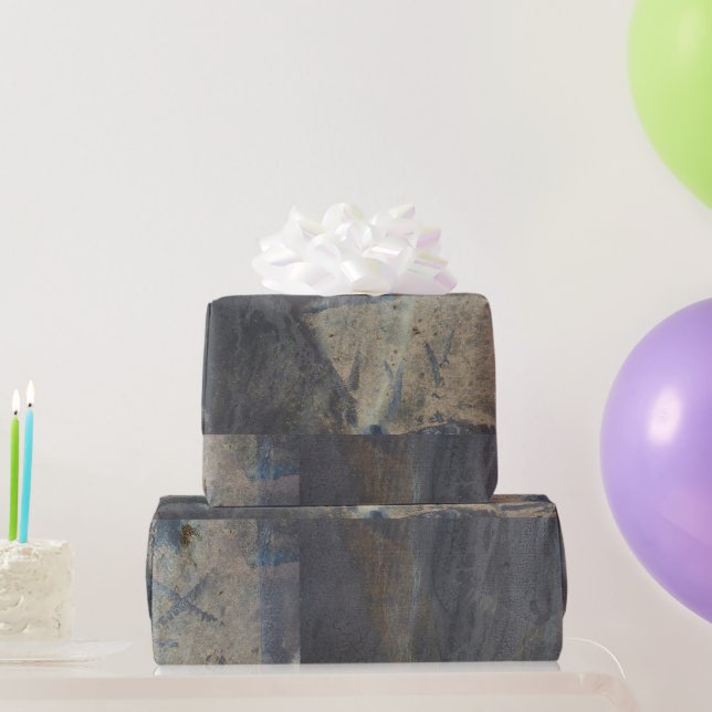 Grungy Abstrakt Slate Design Presentpapper (Festgåvor)